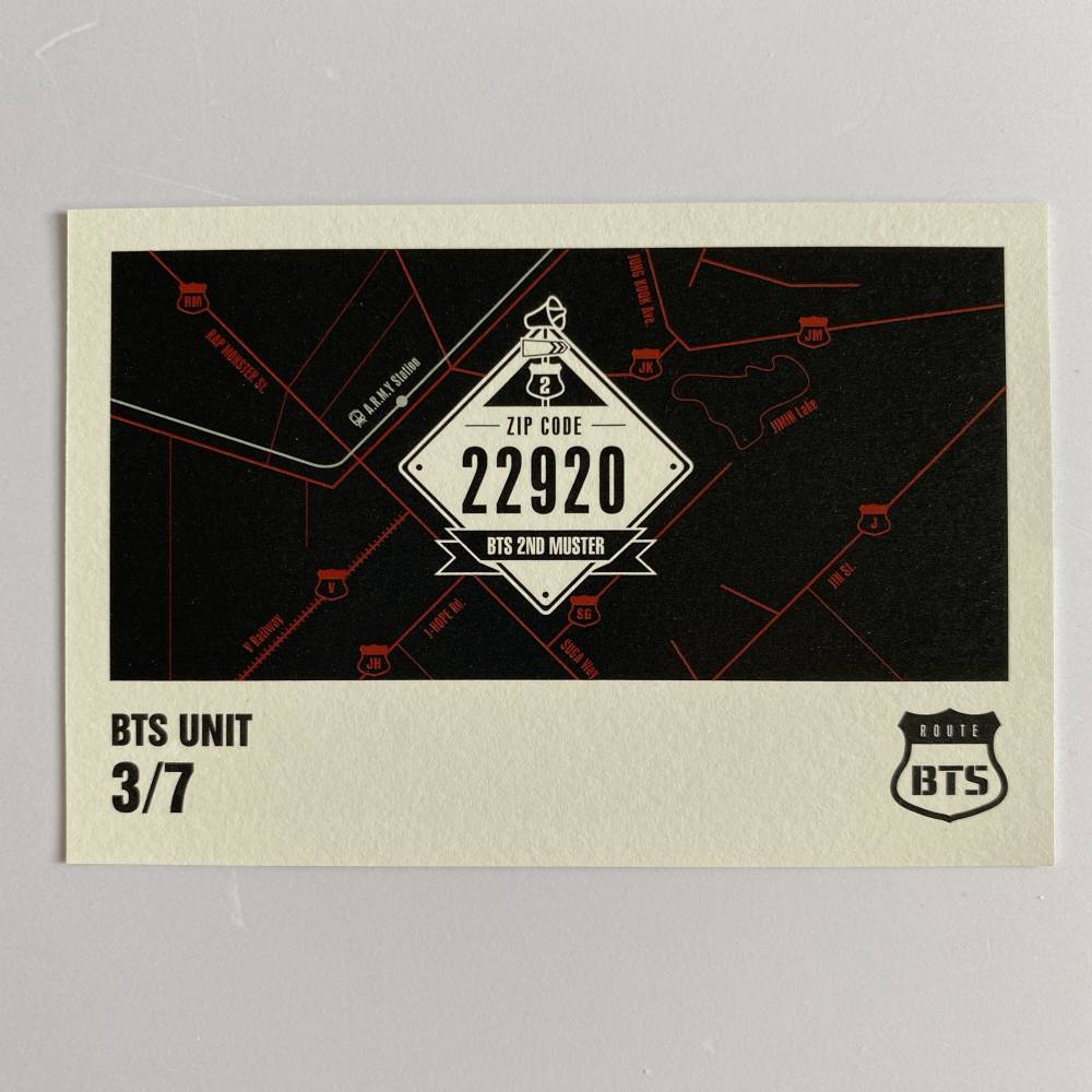 BTS ZIP CODE 22920 2ND MUSTER FAN CLUB MINI PHOTOCARD - UNIT (3/7)